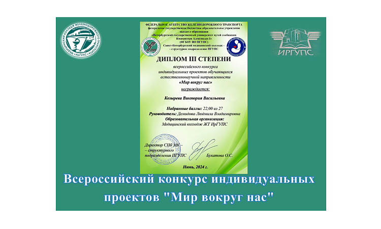 Всероссийский конкурс  индивидуальных проектов  "Мир вокруг нас"