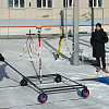 Группа транспортного проектирования проводит испытания тележки для топографической съёмки