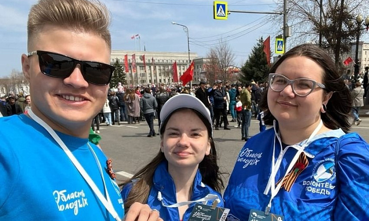 Волонтеры нашего колледжа на праздновании Дня Победы