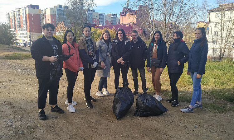Участие студентов МК ЖТ в общегородском субботнике