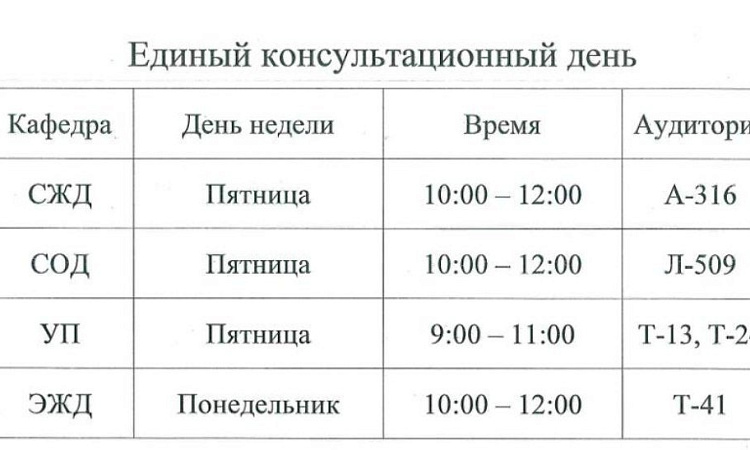 Консультационный день для студентов высшего образования